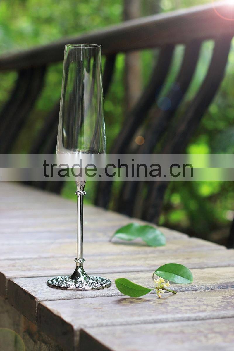 2015 new design lead free clear crystal 200ml drinking wine glasses