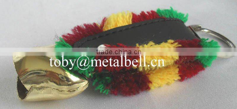 (A228) 2" gold plated mini bell keyring A4-C017 ,swiss cow bell