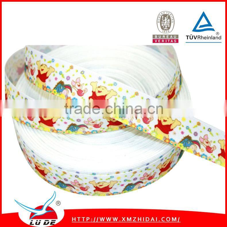 2015 Promotional printed ribbon Winnie bear ribbon for gift packing