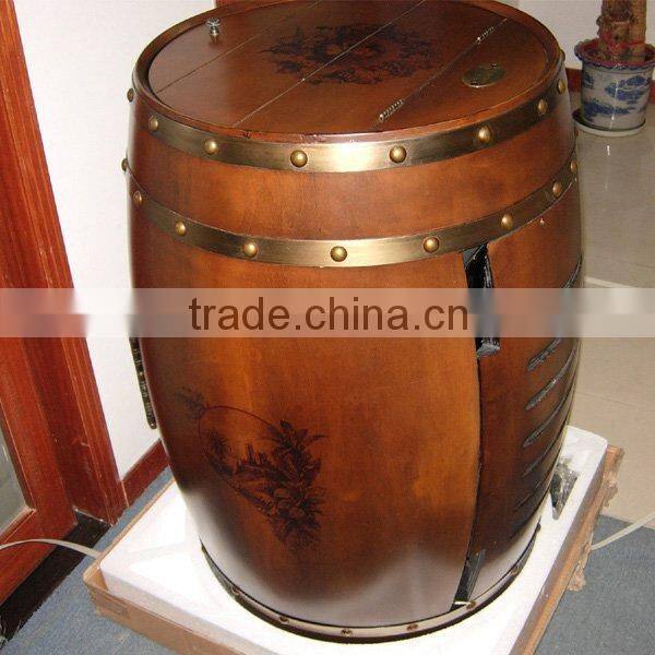 Hot Sale Refrigerated Wine Barrel Cooler, Unique OAK Wood Furniture With OEM Color LOGO