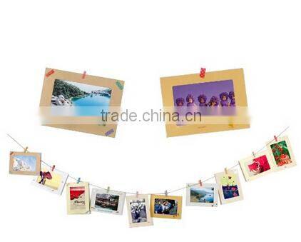 Wall Deco DIY Paper Photo Frame with Mini Clothespins
