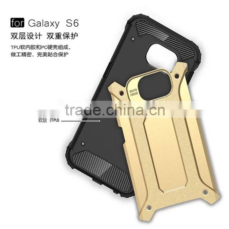 Hot Selling Iron-Bear Dual Layer Hybrid Armor Cell Phone Case For Samsung Galaxy S6