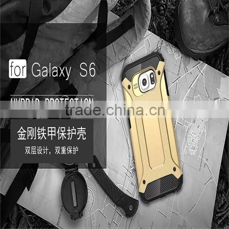 Hot Selling Iron-Bear Dual Layer Hybrid Armor Cell Phone Case For Samsung Galaxy S6