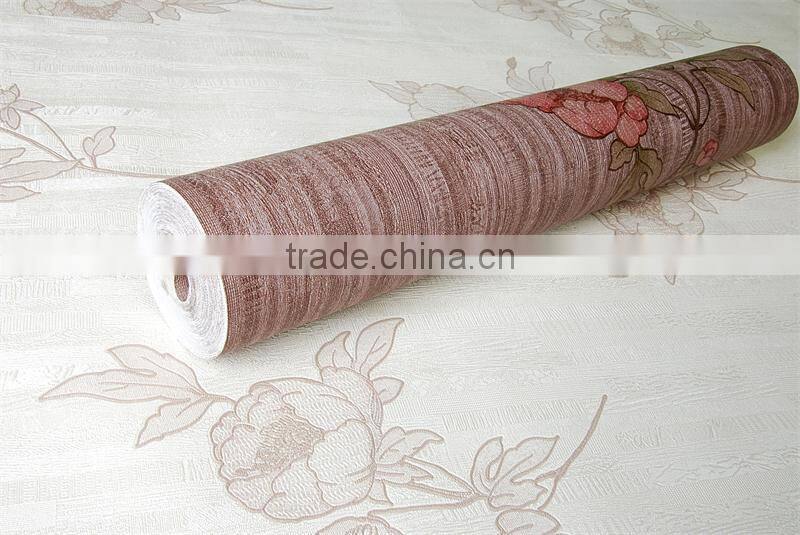 Best quality deep embossed vinyl wallpaper for luxury house decoration