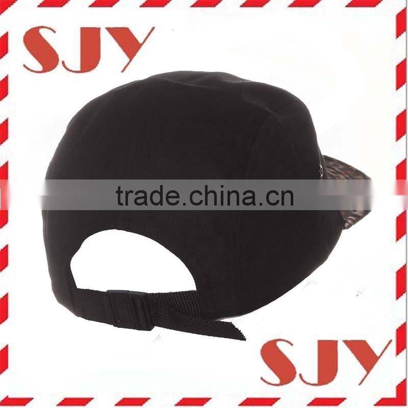 Custom Made Leopart Suede Flat Bill 5 Panel Baseball Cap