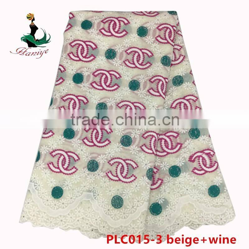 Haniye 2016 nigerian polish lace embroidery fashion styles 100% cotton polish lace /PLC015