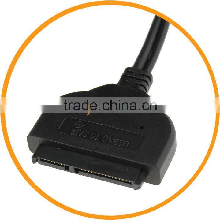 Dailyetech Dual USB 3.0 to SATA 15+7 Pin Data Power Cable Adapter 2.5" HDD Hard Drive