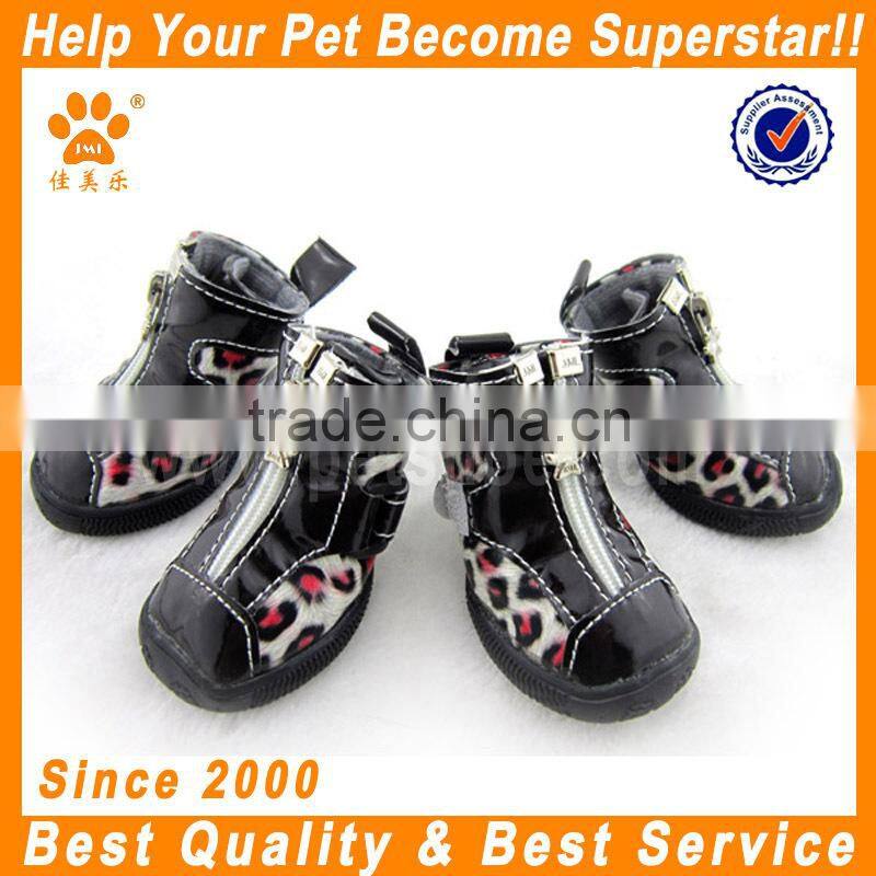 JML brand PU leather cheap spot dog shoes boots for winter warm stylish dog boots