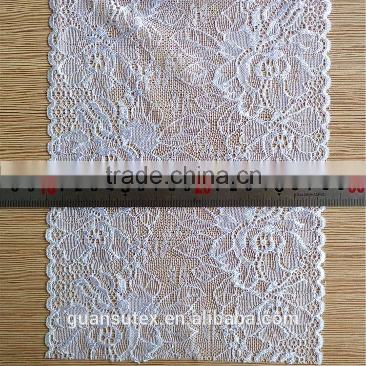 Bright Yarn Rose Flower Pattern French Lace Trimming For Prom Dresses