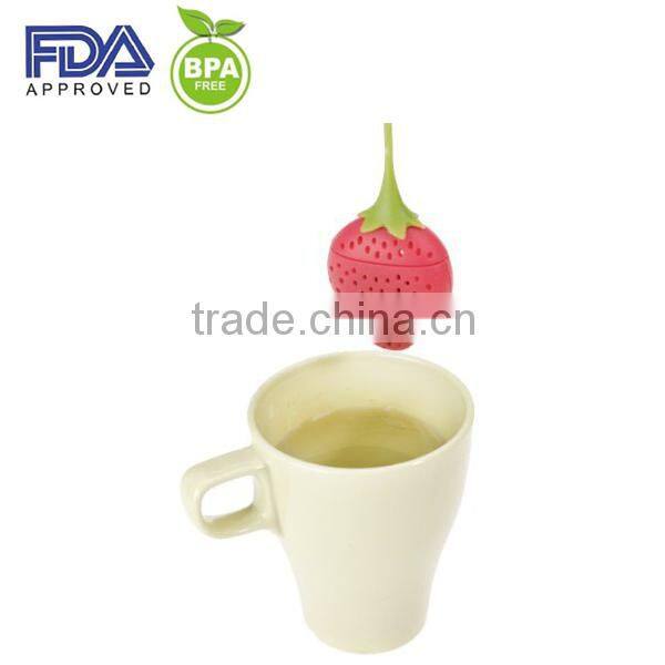 strawberry silicone tea bag,silicone tea strainer