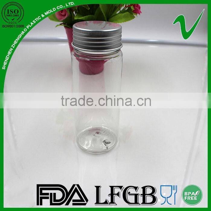 100ml juice packaging new empty plastic bottle with Aluminum cap