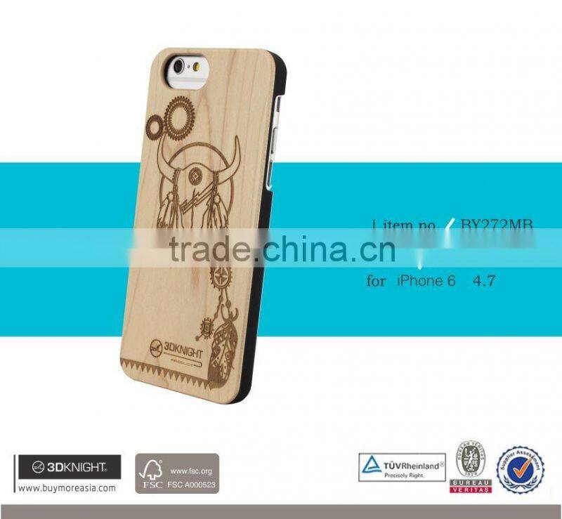 Wood Case for iPhone 6 Wooden 6Plus New Cover Natural Real Walnut Bamboo Carving Pattern Wood Smooth Back Cover