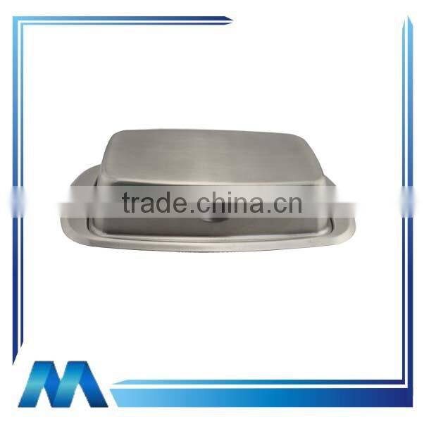 satin polishing stainless steel butter dish