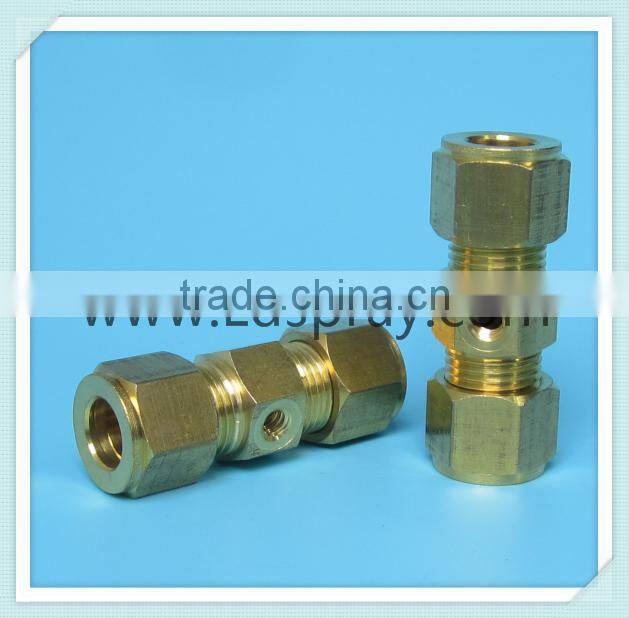Thread through type of brass mist fog nozzle holder with one hole 10/24" or 3/16" size