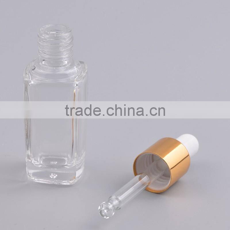 top quality glass essential oil bottle with aluminum dropper cap
