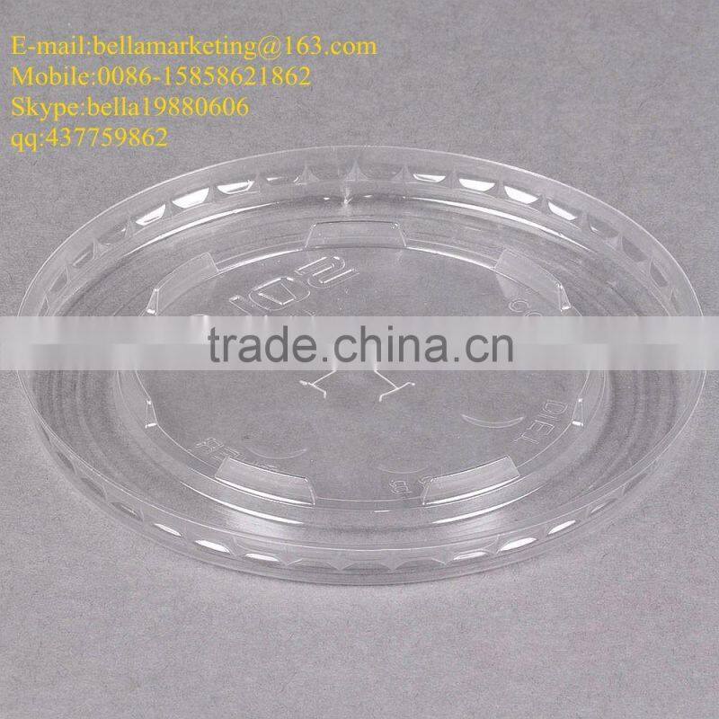12-24 oz. Clear Flat Plastic Lid with Straw Slot, High-quality cold drink lids