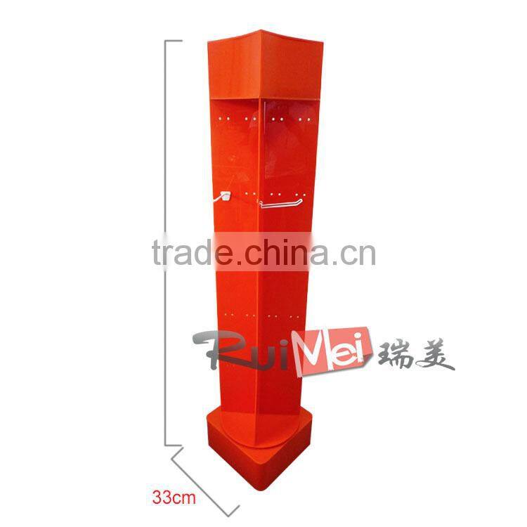 4-tire solid metal floor pegboard display holder