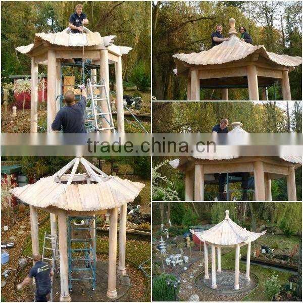 Decorative Long Stone Garden Corridor Gazebo