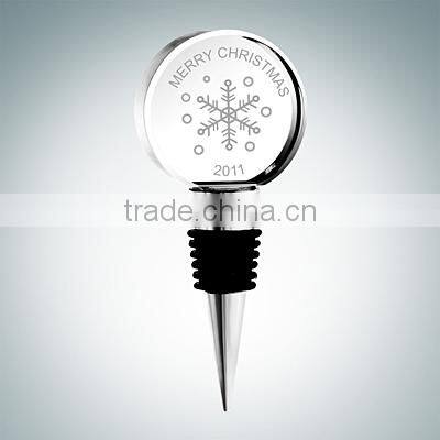 laser snowflake crystal wine stopper