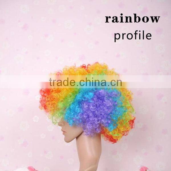 Colorful Soccer Fans wig Afro Wholesale