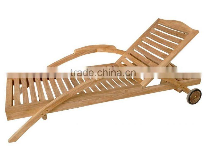 2016 High quality teak wood folding beach sun lounge sofa bed garden furniture