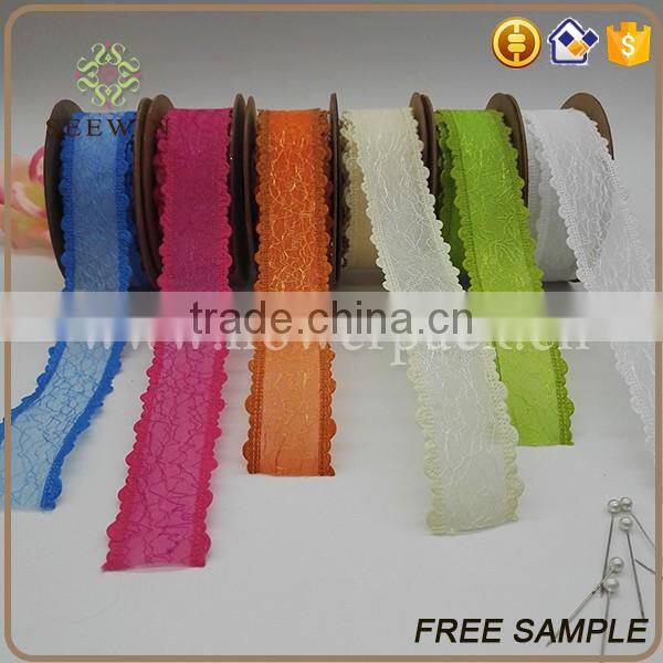most popular organza with mesh ribbon for decoration