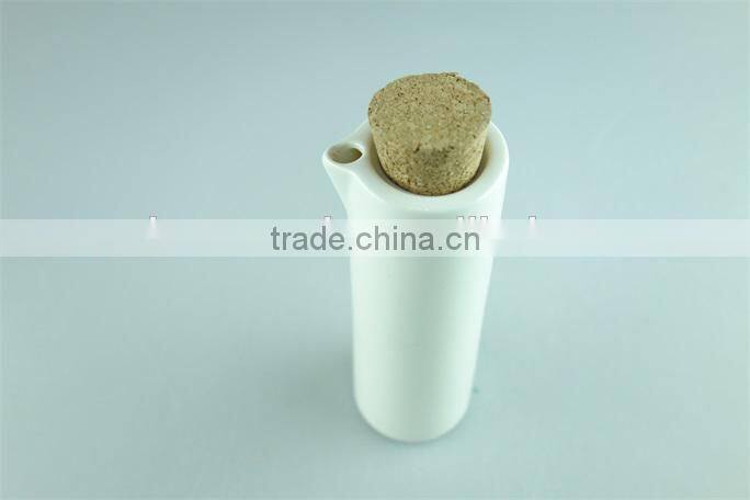 White ceramic pot for wine use with wooden cover in stocklot