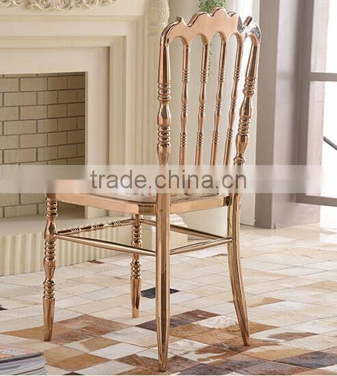 quality polished rose golden stainless steel luxury modern chiavari tiffany chair LQ-SSC001R
