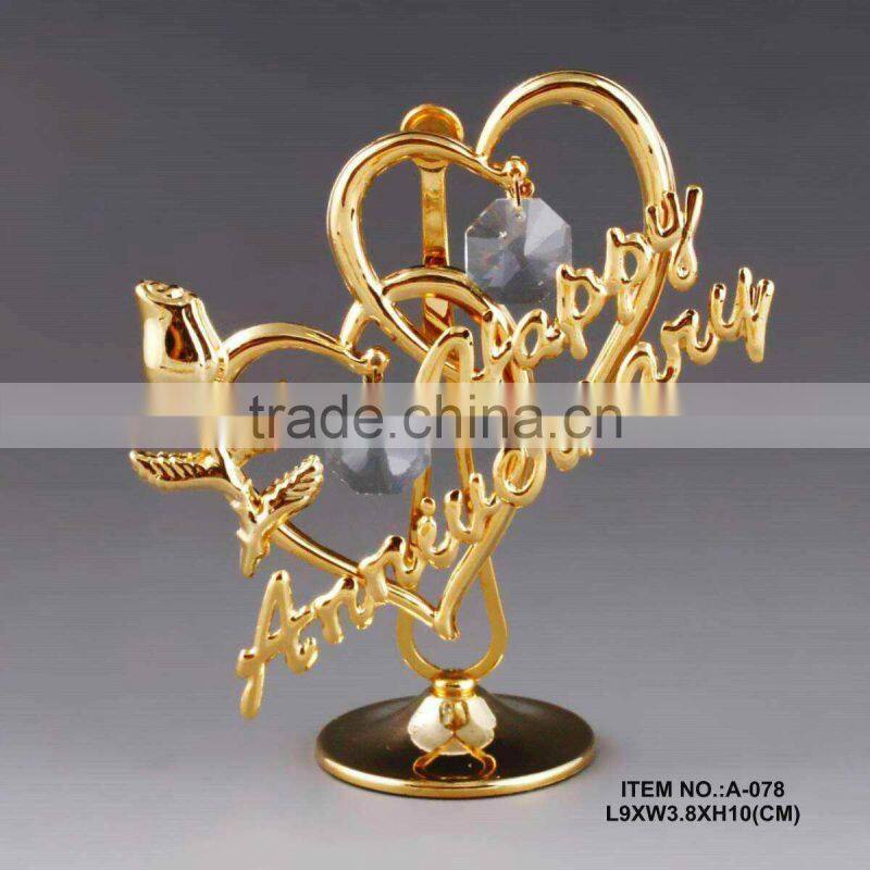 24K gold plated heart flower for valentine's gifts