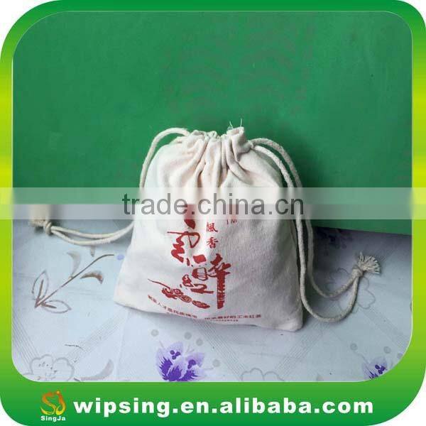 Organic Large Cotton Canvas Drawstring Bag with Logo Printed