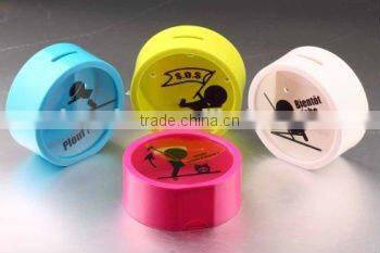 Hot design cylinder shape mini size plastic coin collector