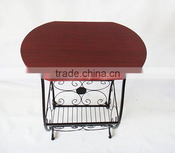 RH-02 wood top Gramercy Scroll-Design Bathroom storage coffee table metal Table