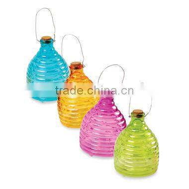 Hanging and Colored Glass bee catcher / wasp trap