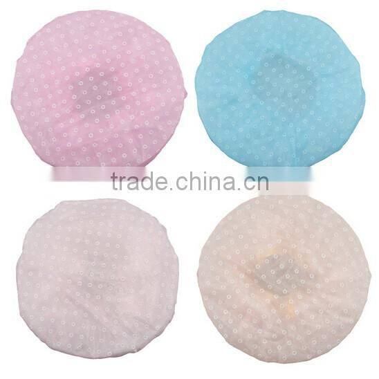 PVC lace double-deck waterproof shower caps for women