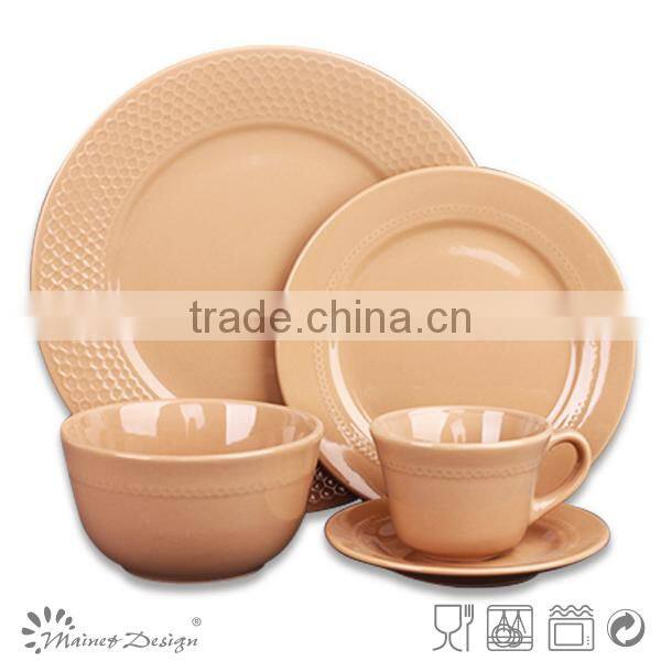 embossed dinnerware 16pcs stoneceramic white embossed dinnerware set ceramic embossed dinnerware