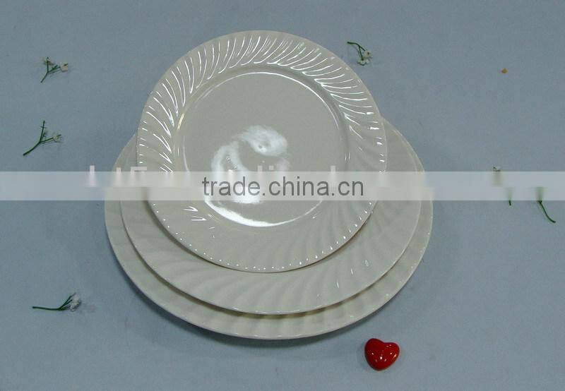 green color glazed round ceramic plate
