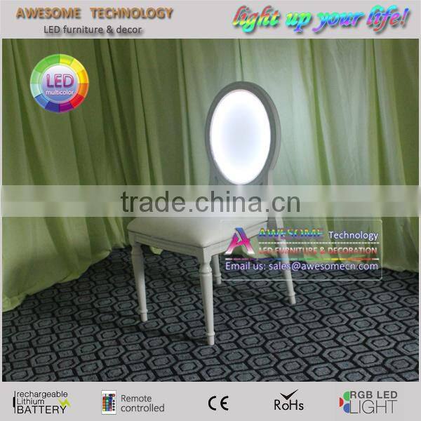 Round back ghost aluminum chair for dining