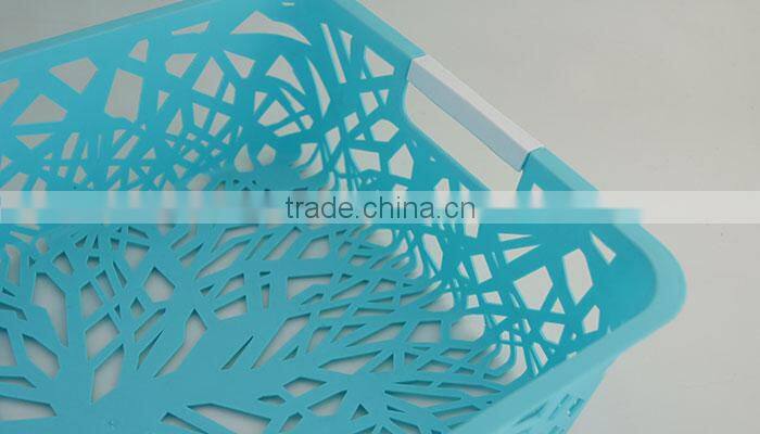 Bathroom organizing cheap large rectangular plastic basket with handle
