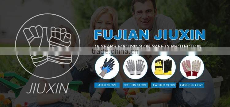 Drill cotton and PU leather garden gloves