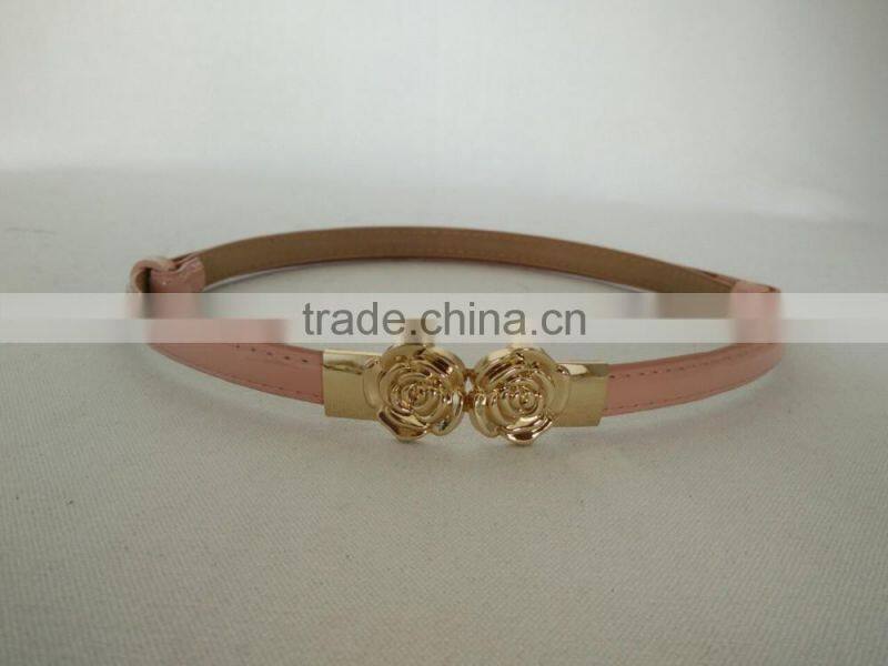 Wholesale colourful flower pattern buckle sex women lady thin PU waist belt