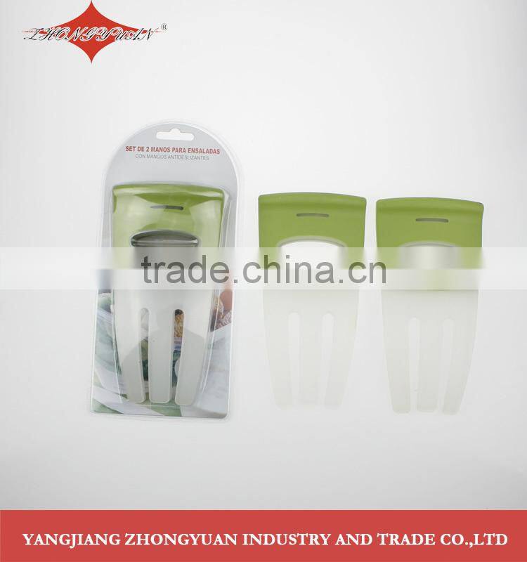 New design high quality 2pcs set of plastic salad mixing tools salad fork