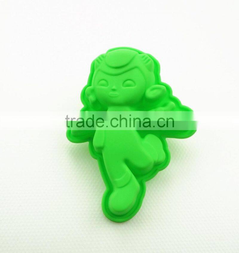 11179 Sweet girl shape cake decoration fondant silicone mold