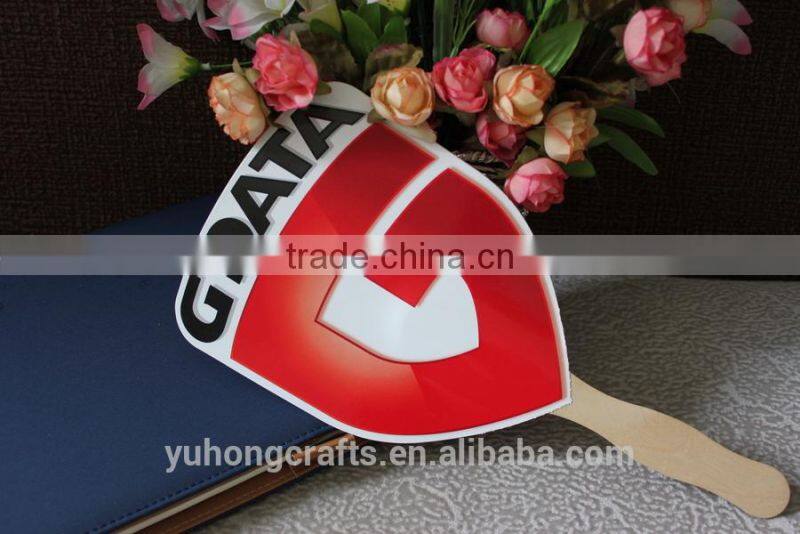 Wood handle paper fan