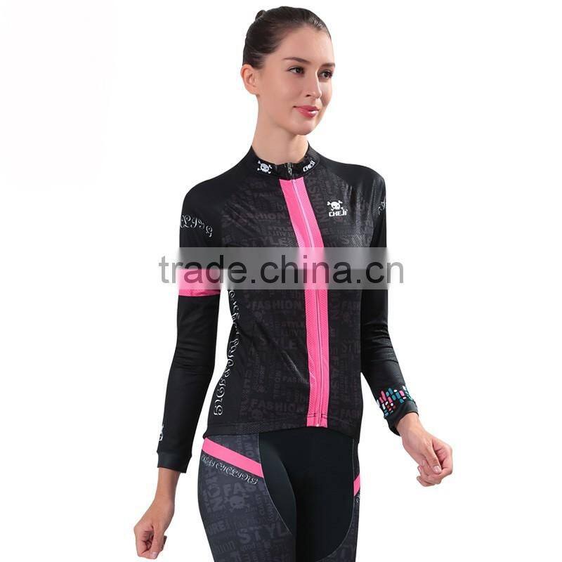 Wholesale women cycling wear jersey+trouser long sleeve bicycle sets bike clothes Custom Cycling Jersey set Sublimation