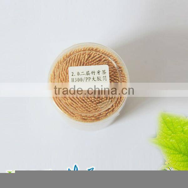 700pcs per PP big ruber Jar bamboo two point toothpick