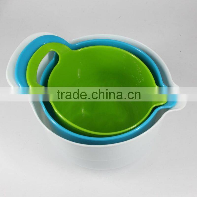 3pcs plastic mixing bowl set