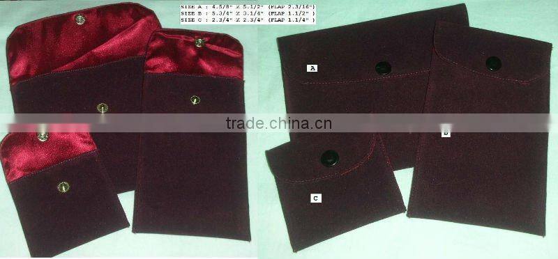 Velvet flap pouch