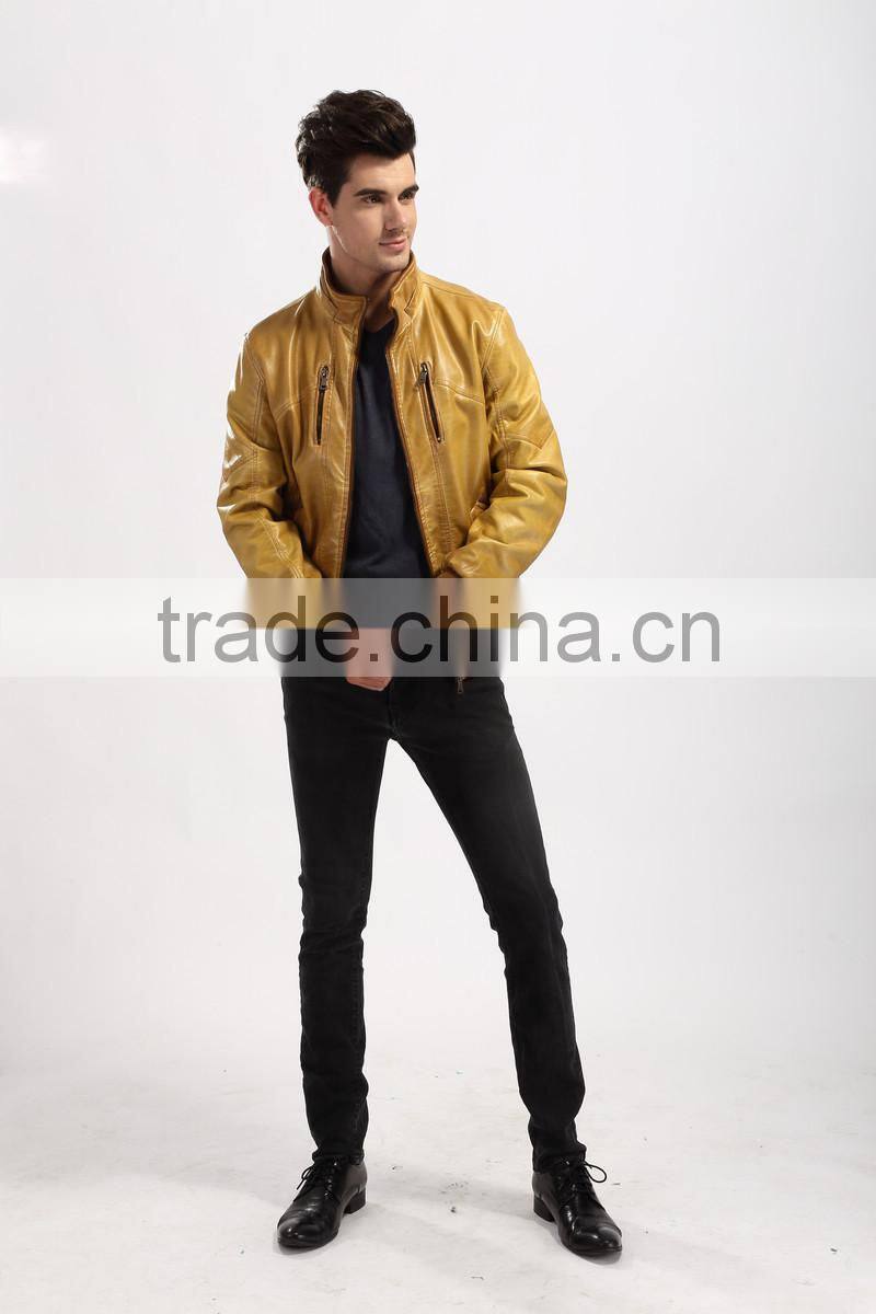 2017 Stylis Slim Fit Men Leather Jacket