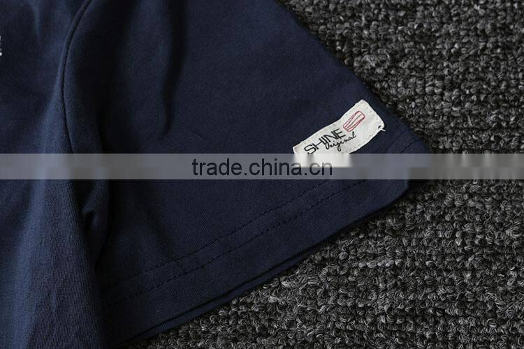 100% cotton crack printing men t-shirt