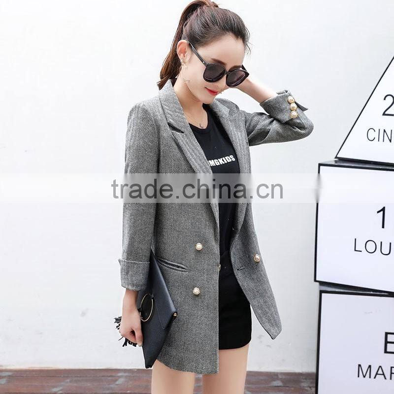 Custom Design Ladies Korean Fashion Linen Jackets Loose Fit Casual Jackets